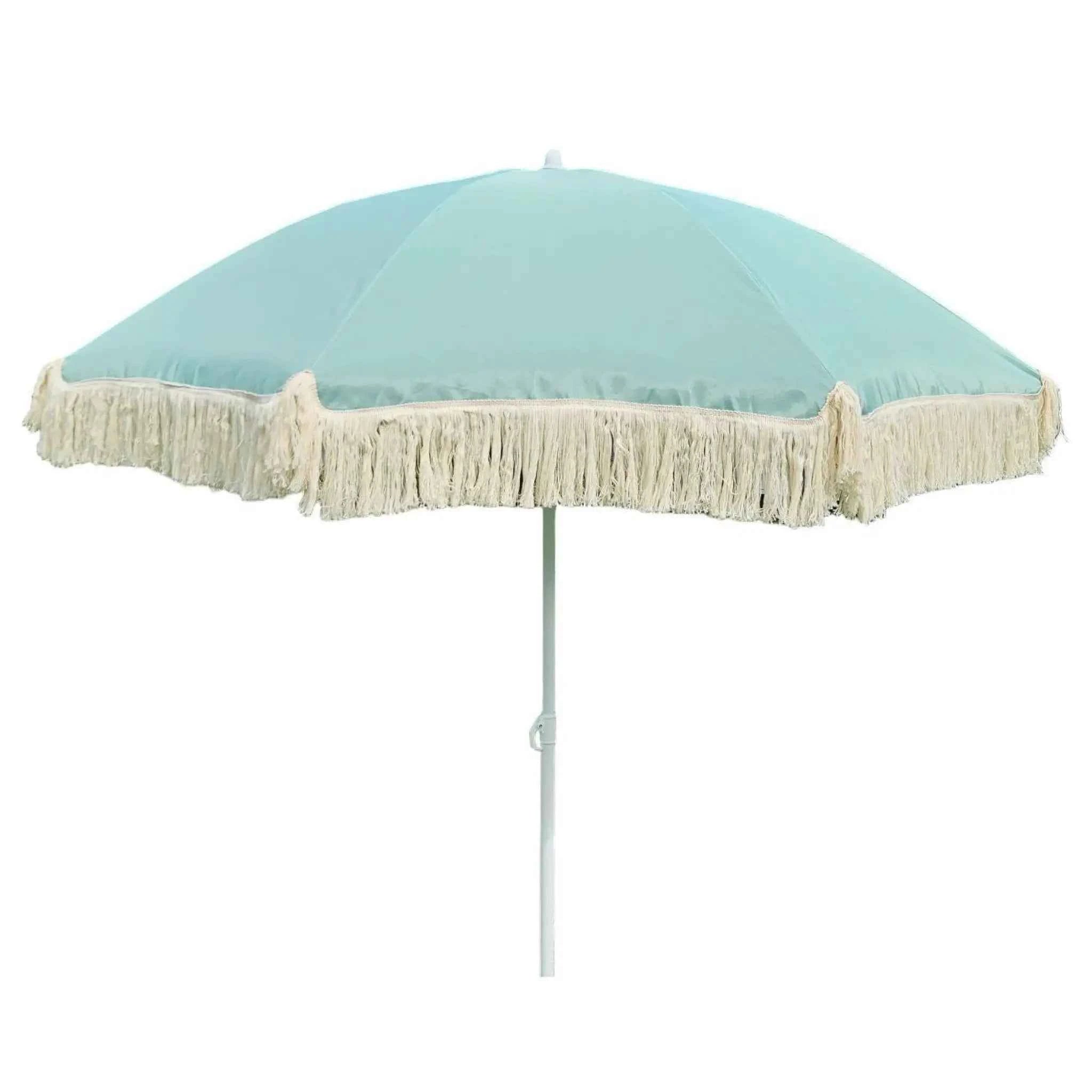 Sonnenschirm Strandschirm Schirm UV Schutz mit Fransen Tasche knickbar Ø 150 cm