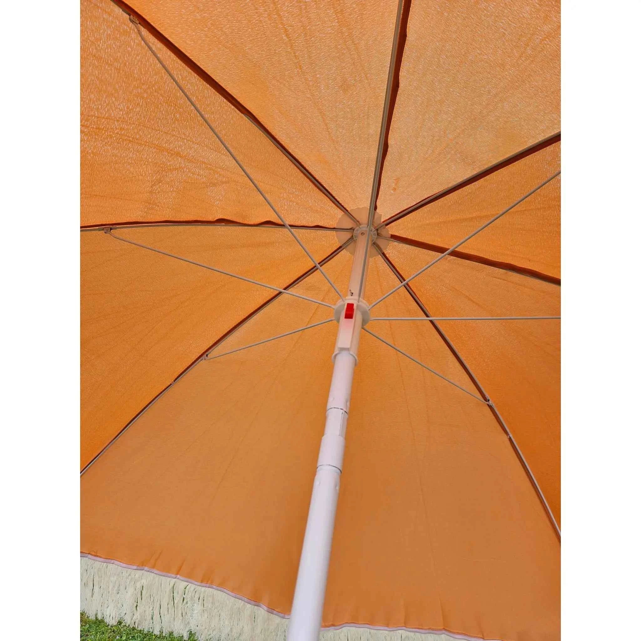 Sonnenschirm Strandschirm Schirm UV Schutz mit Fransen Tasche knickbar Ø 150 cm