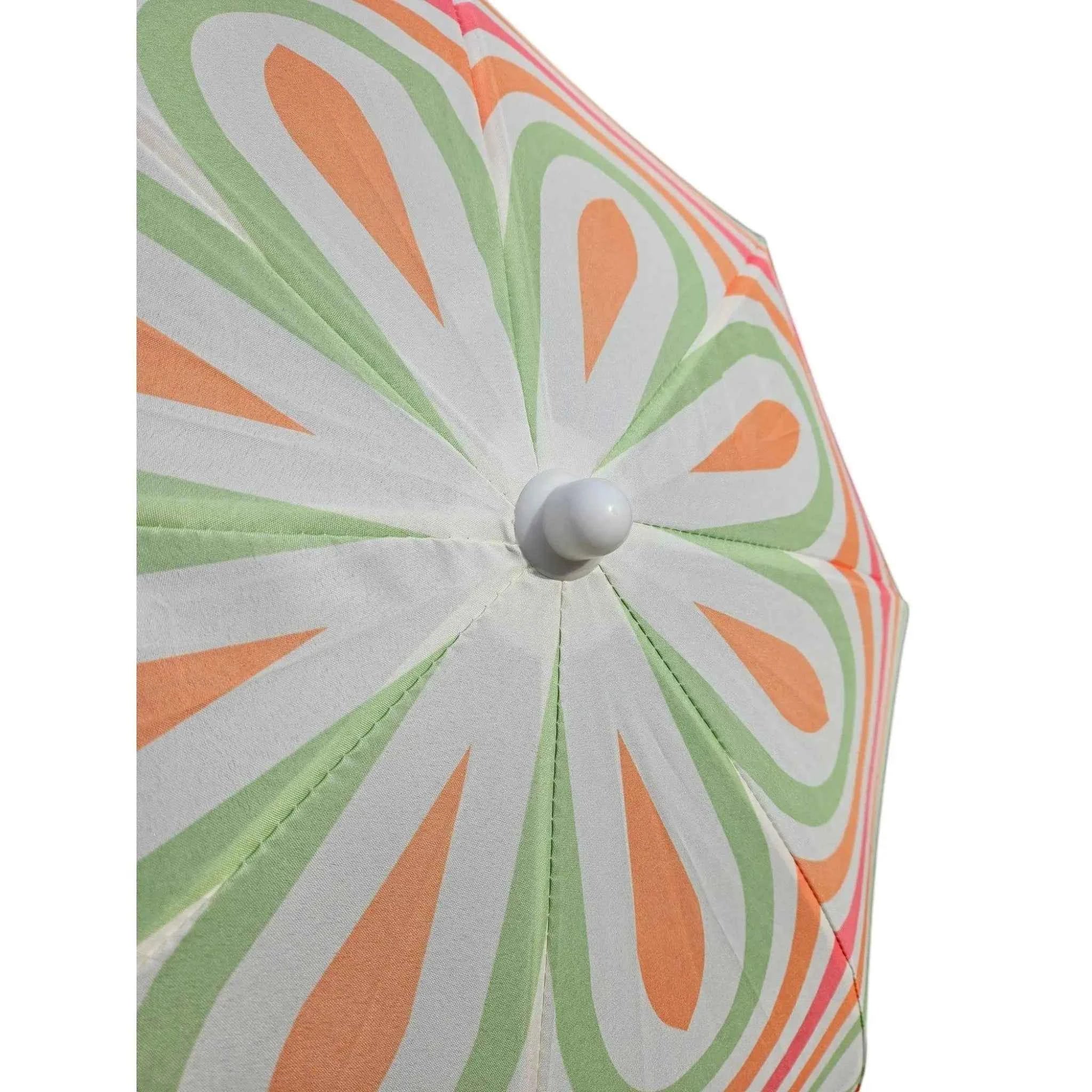 Sonnenschirm Strandschirm UV 30+ Balkonschirm grün blau Kreise Streifen