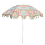 Sonnenschirm Strandschirm UV 30+ Balkonschirm grün blau Kreise Streifen