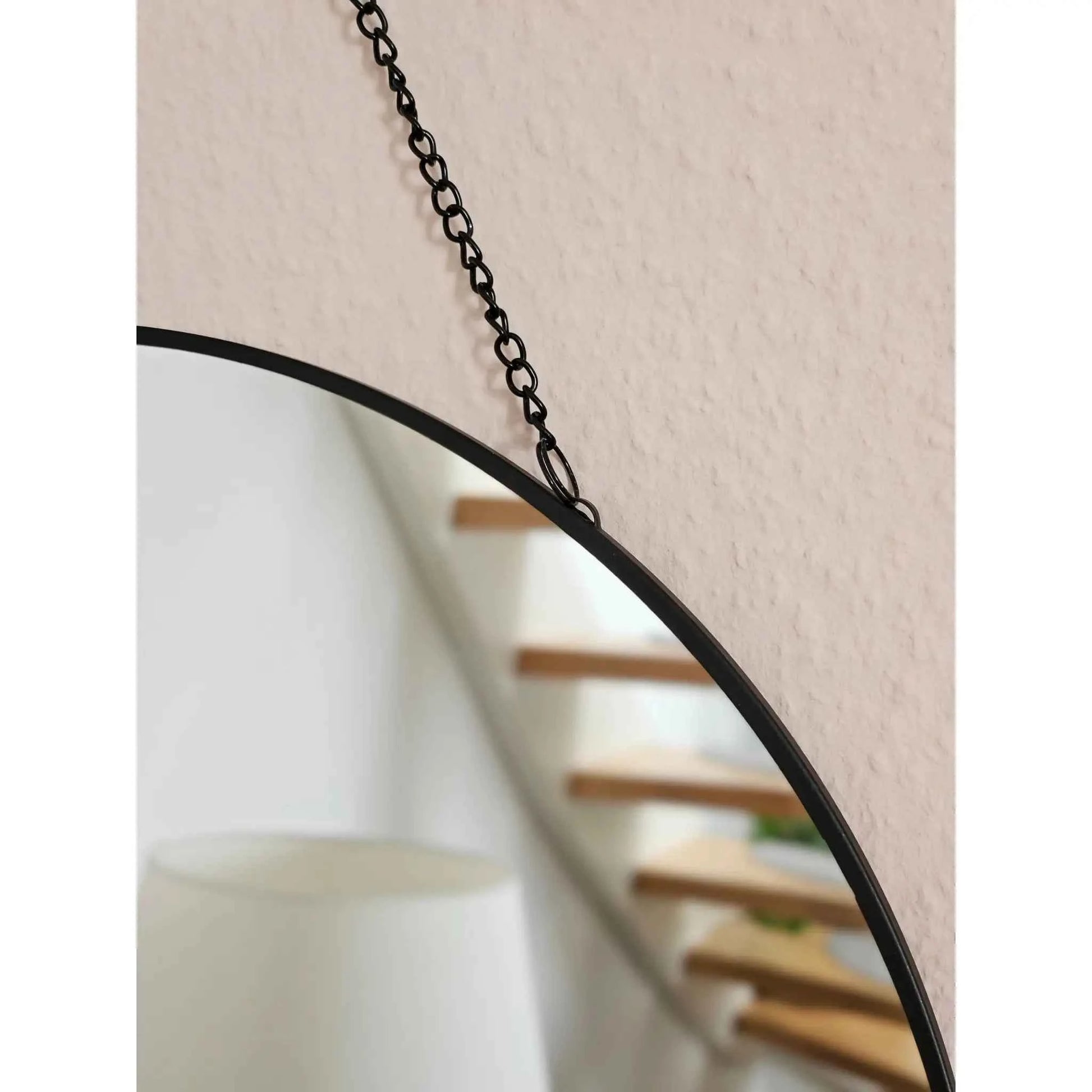 Spiegel rund 30 cm Wandspiegel Metall schwarz Glas Schminkspiegel Dekospiegel