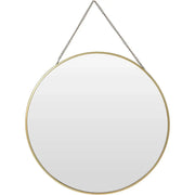 Wandspiegel rund Metall gold matt Ø 30 cm mit Aufhängekette | Miamonda