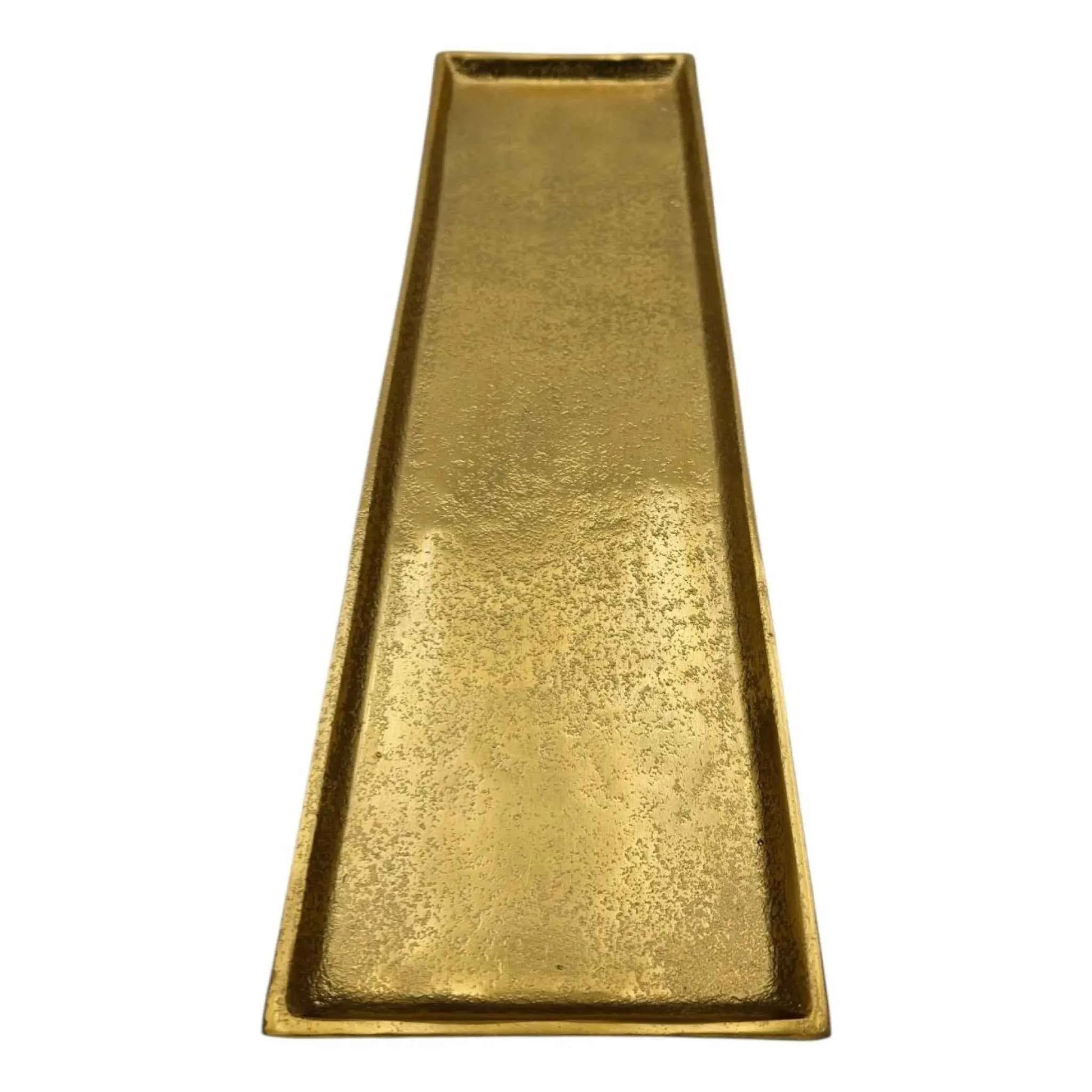 Tablett Deko Metall 44x13 cm gold Kerzentablett Dekotablett Dekoschale rechteckig