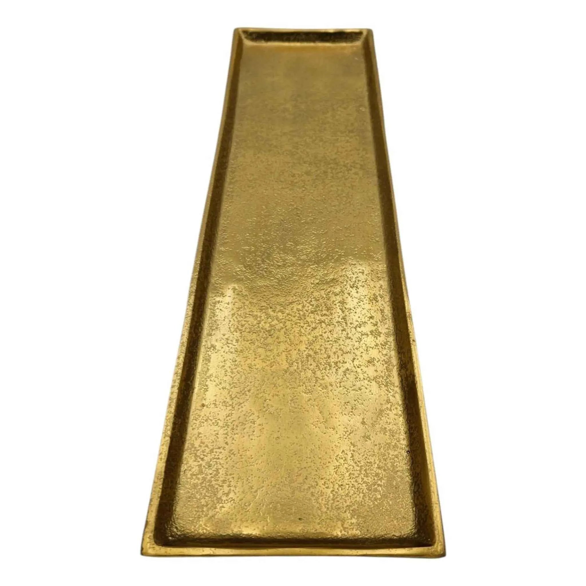 Tablett Deko Metall 44x13 cm gold Kerzentablett Dekotablett Dekoschale rechteckig