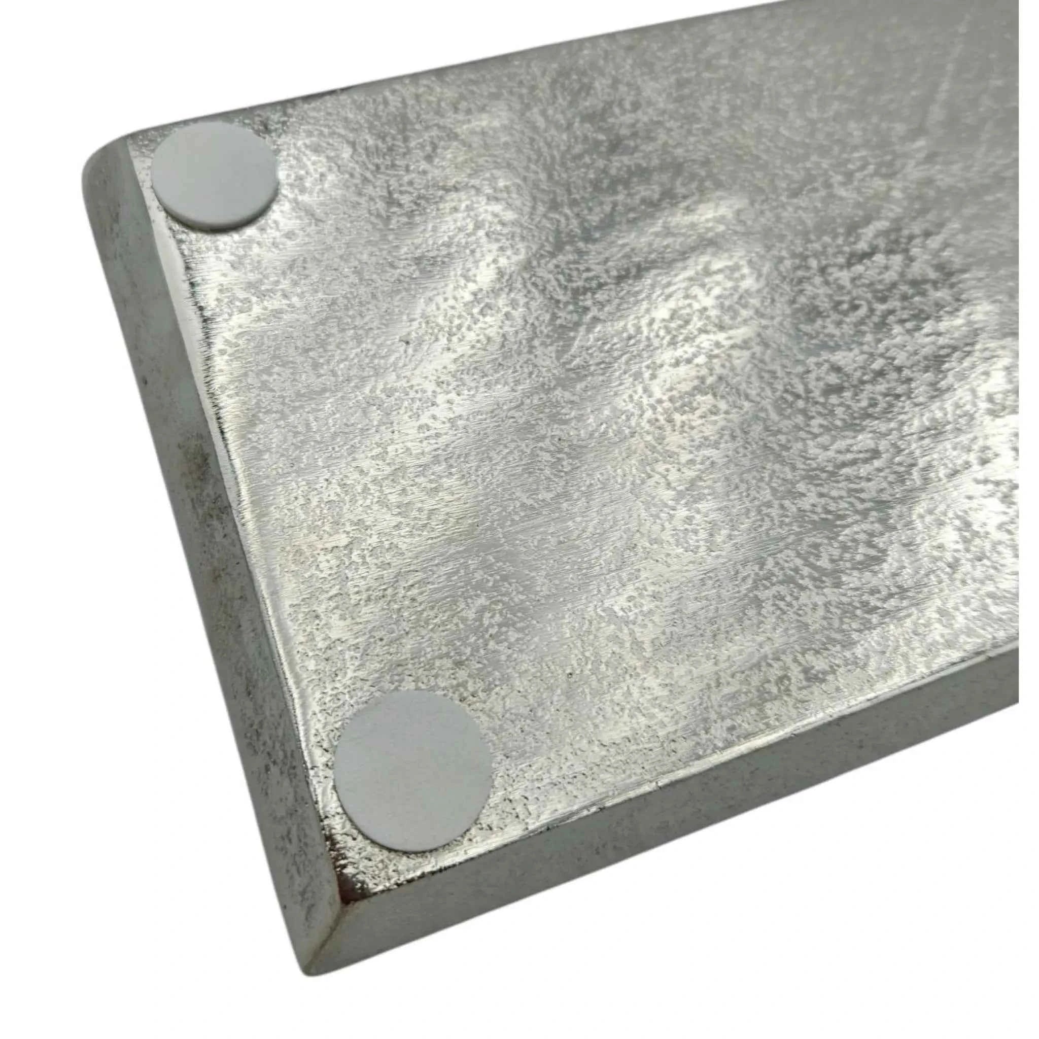 Tablett Deko Metall 44x13 cm silber Kerzentablett Dekotablett Dekoschale rechteckig