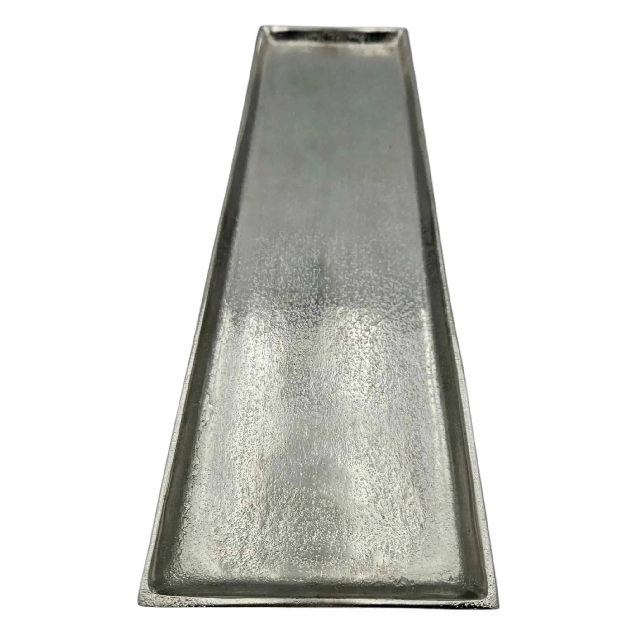Tablett Deko Metall 44x13 cm silber Kerzentablett Dekotablett Dekoschale rechteckig