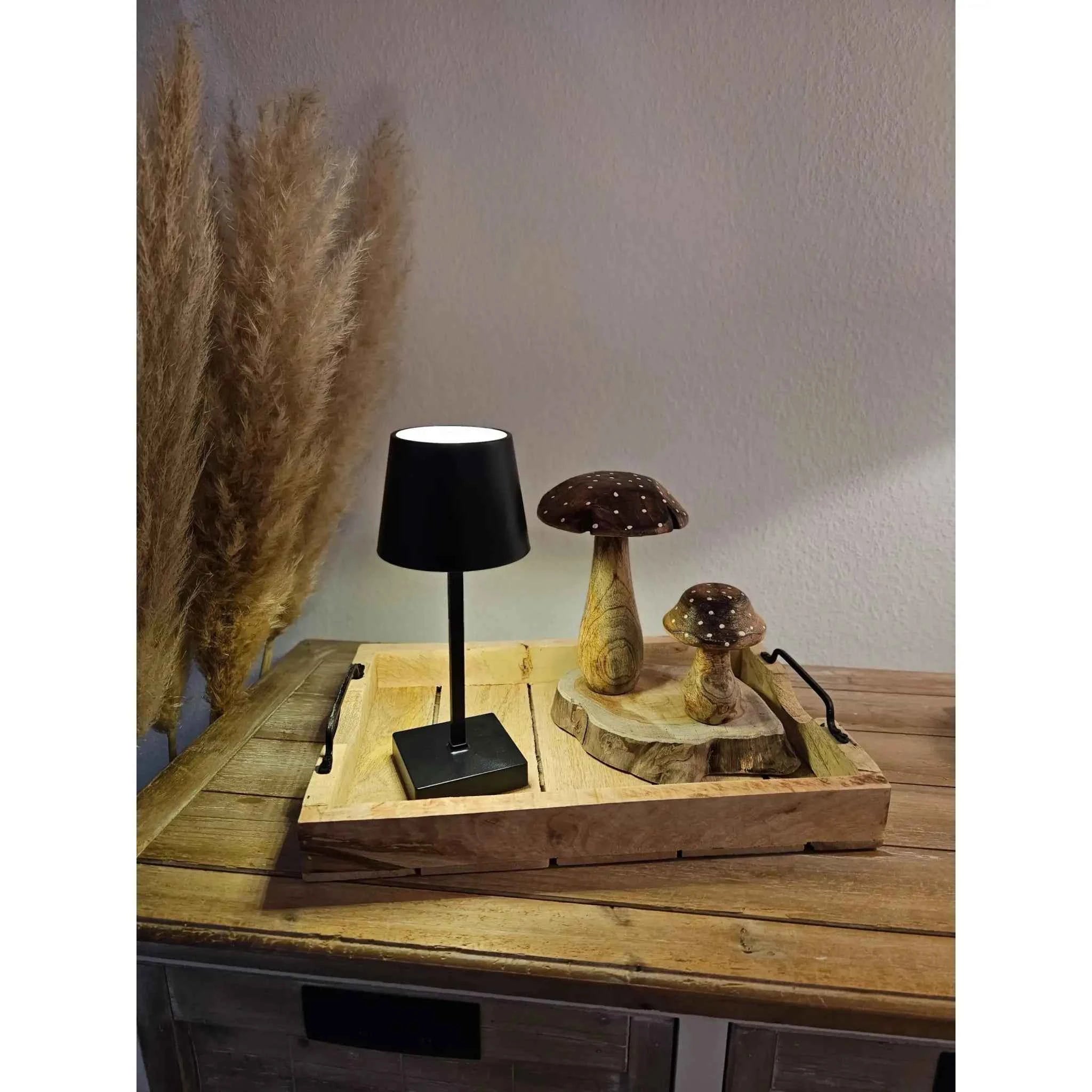 Tablett Dekotablett Holz Mango braun Deko Tischdeko Kerzentablett Holztablett Klein: 38 x 25,5 cm