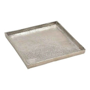 Tablett Dekoteller silber Metall massiv Tischdeko Schale Dekoschale 25 x 25 cm