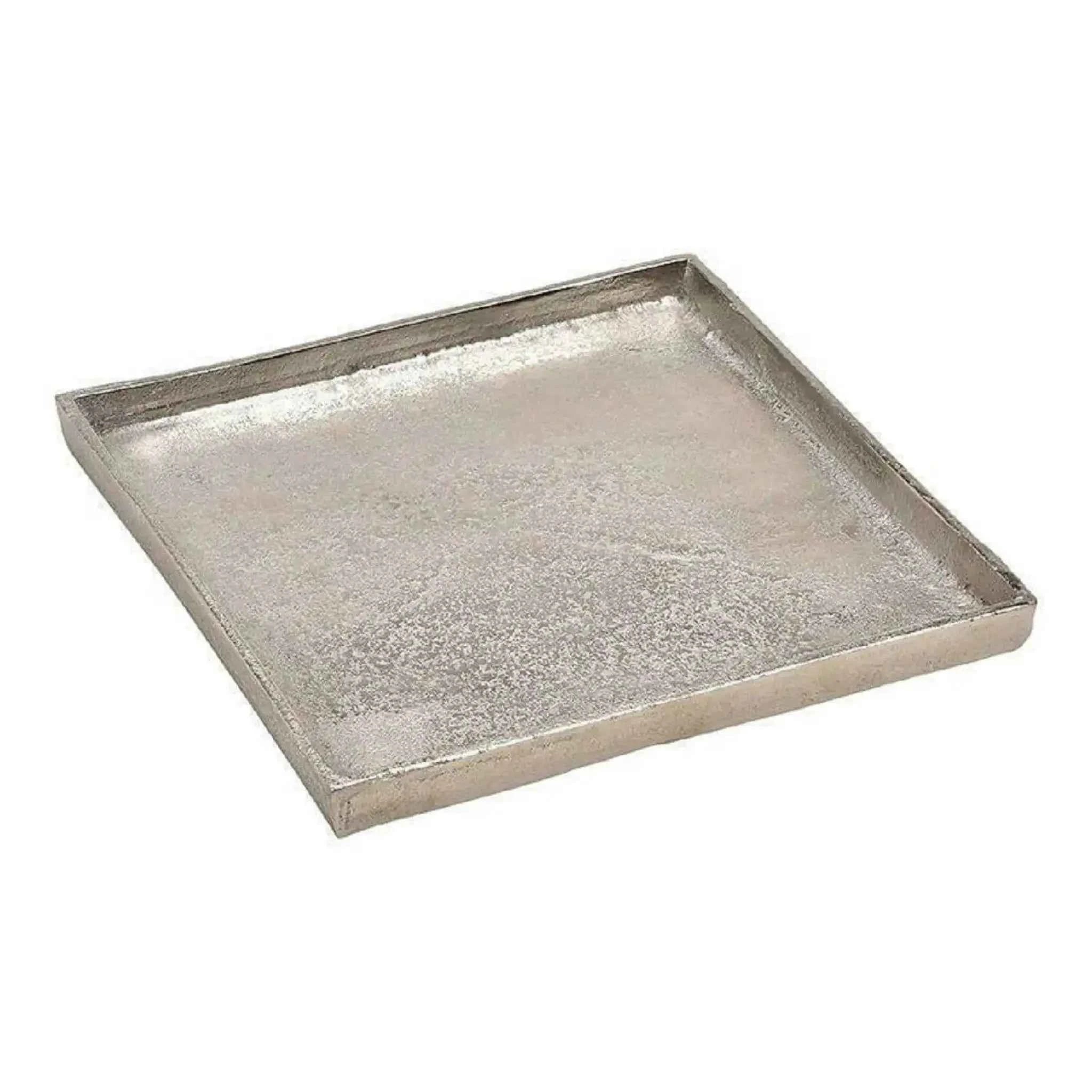 Tablett Dekoteller silber Metall massiv Tischdeko Schale Dekoschale 25 x 25 cm