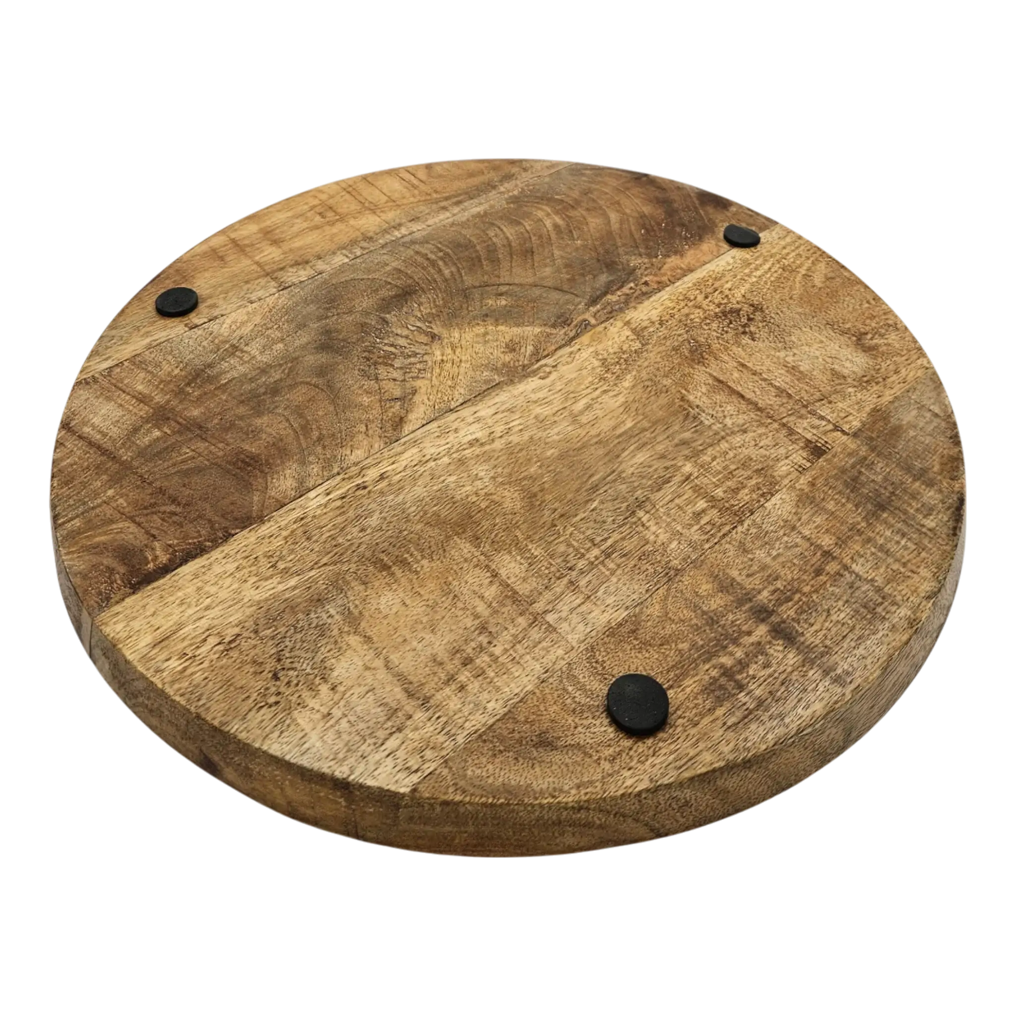 Holzteller Dekoteller aus massivem Mangoholz Ø 38 cm braun | Miamonda