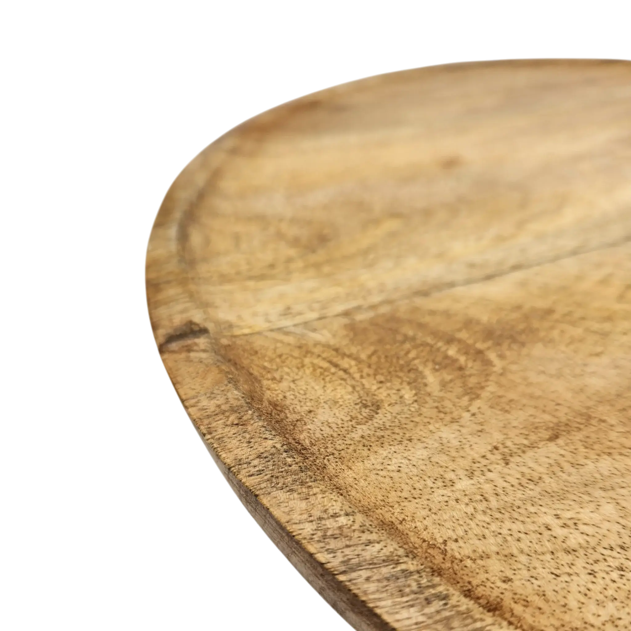 Holzteller Dekoteller aus massivem Mangoholz Ø 38 cm braun | Miamonda