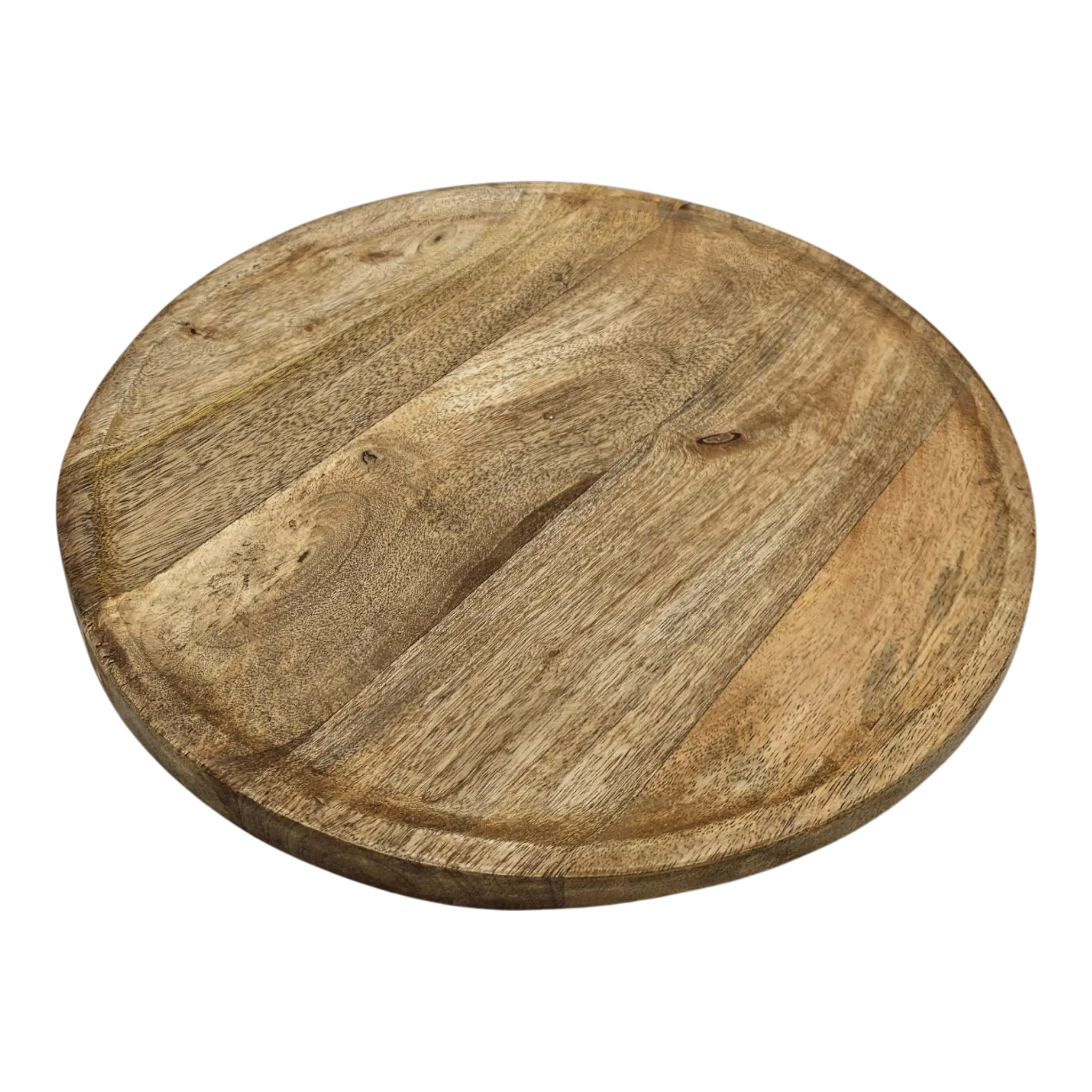Holzteller Dekoteller aus massivem Mangoholz Ø 38 cm braun | Miamonda