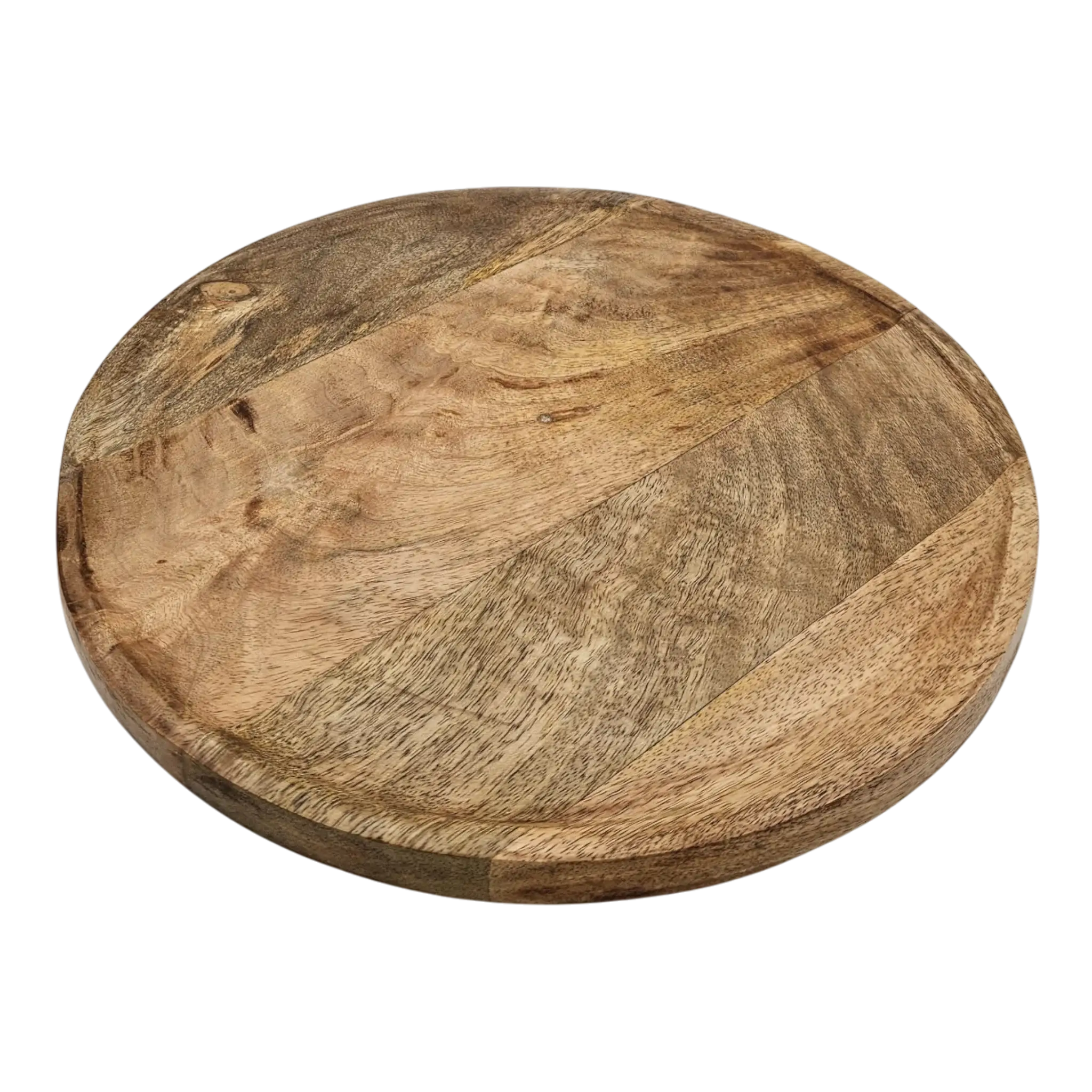 Holzteller Dekoteller aus massivem Mangoholz Ø 38 cm braun | Miamonda