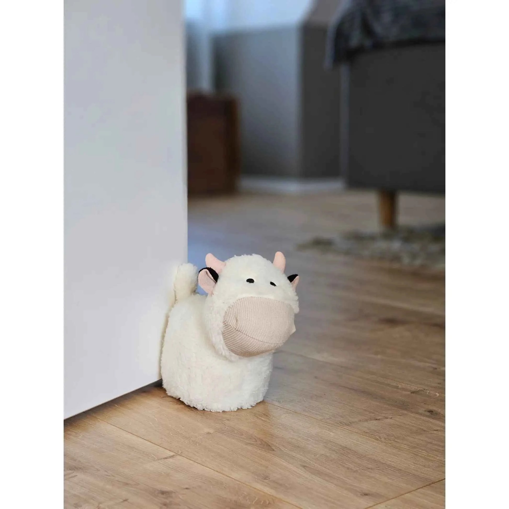 Türstopper Türsack Schaf Kuh Hund Türpuffer für Boden Stoff und Sand weiß beige
