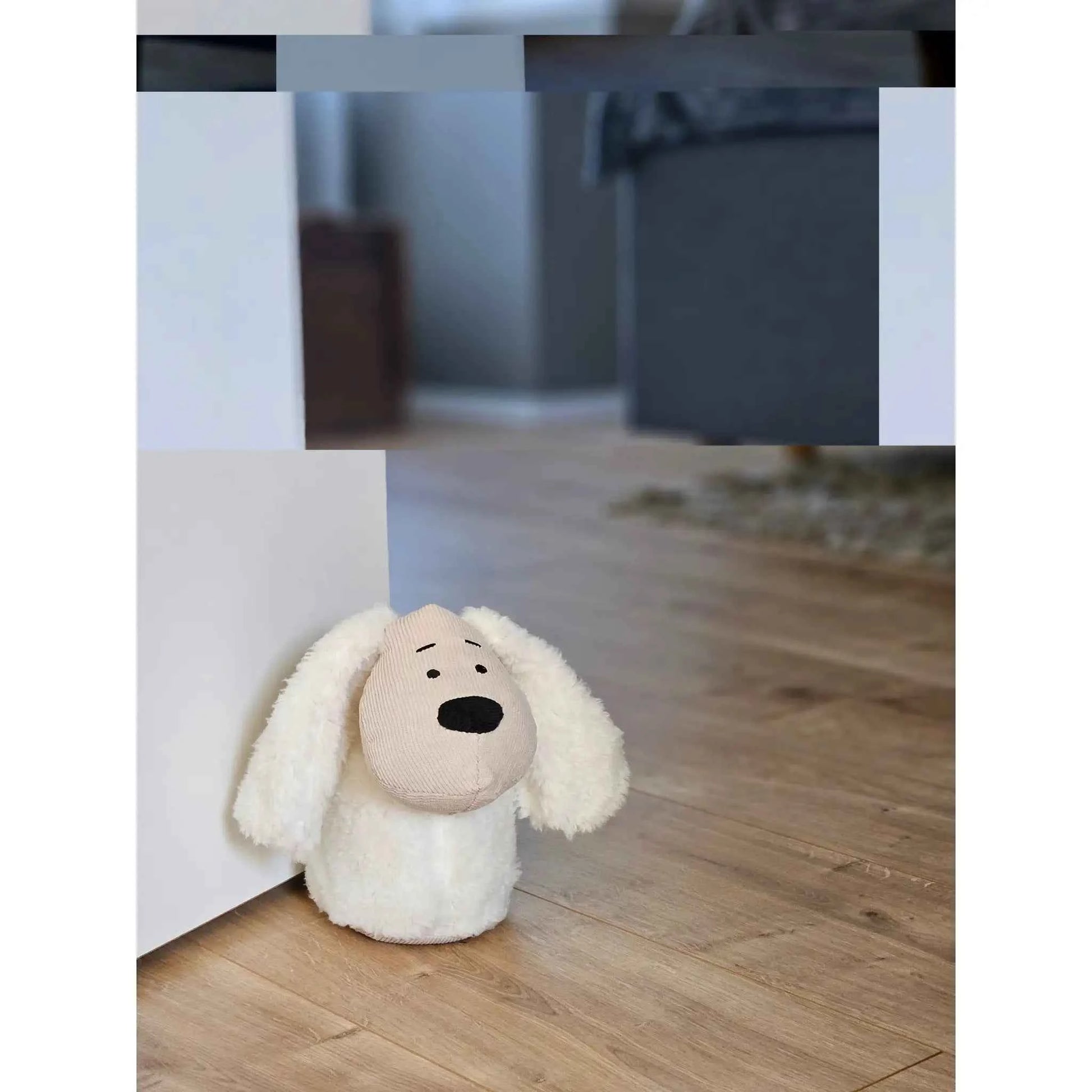 Türstopper Türsack Schaf Kuh Hund Türpuffer für Boden Stoff und Sand weiß beige