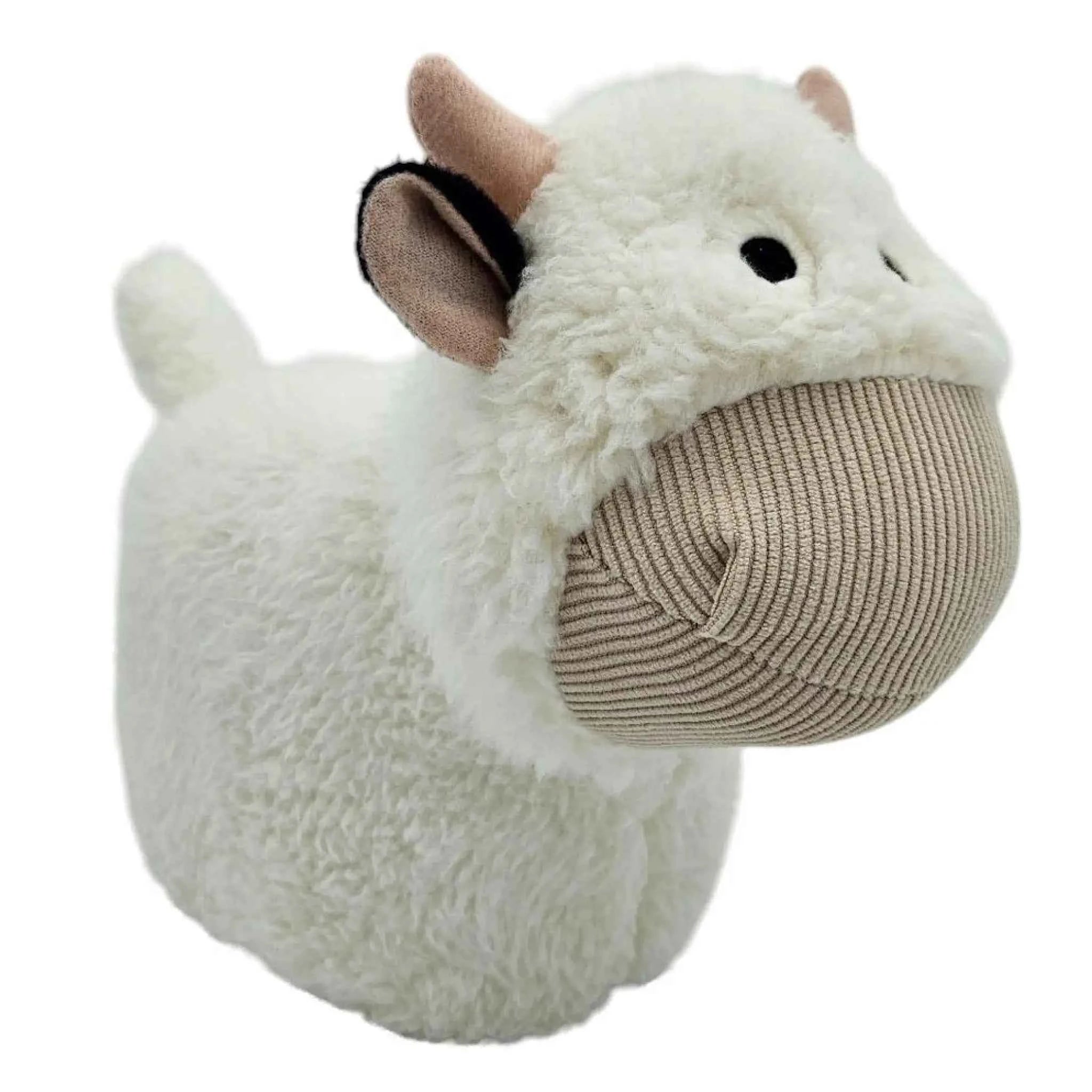 Türstopper Türsack Schaf Kuh Hund Türpuffer für Boden Stoff und Sand weiß beige