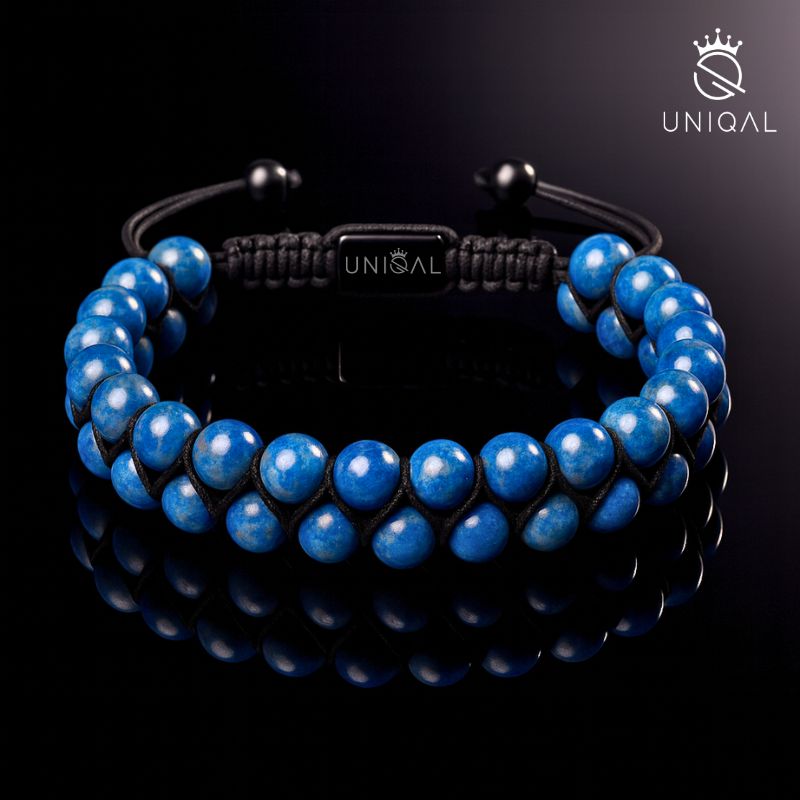 Lapis Lazuli Perlenarmband zweireihig 6mm - Bild 9