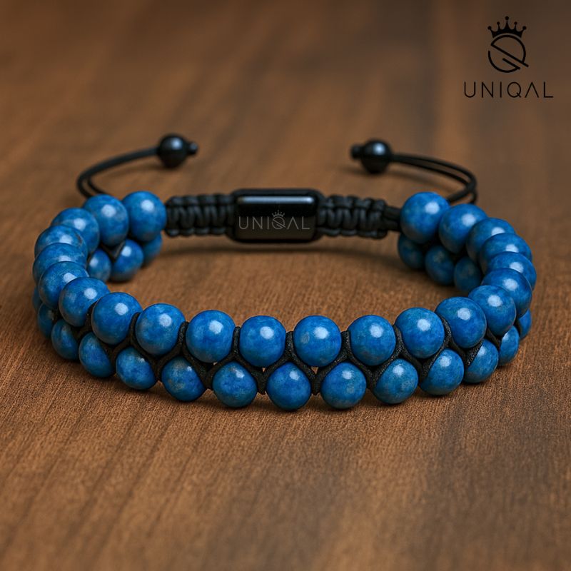 Lapis Lazuli Perlenarmband zweireihig 6mm - Bild 6