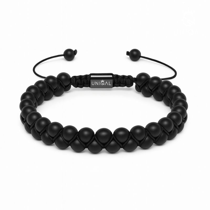 Edelstein Armband Matt Onyx 6mm - Stilvolles Accessoire für jeden Anlass