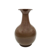 Vase XXL Metall Beige Braun 38x25 cm Retro Blumenvase | Miamonda