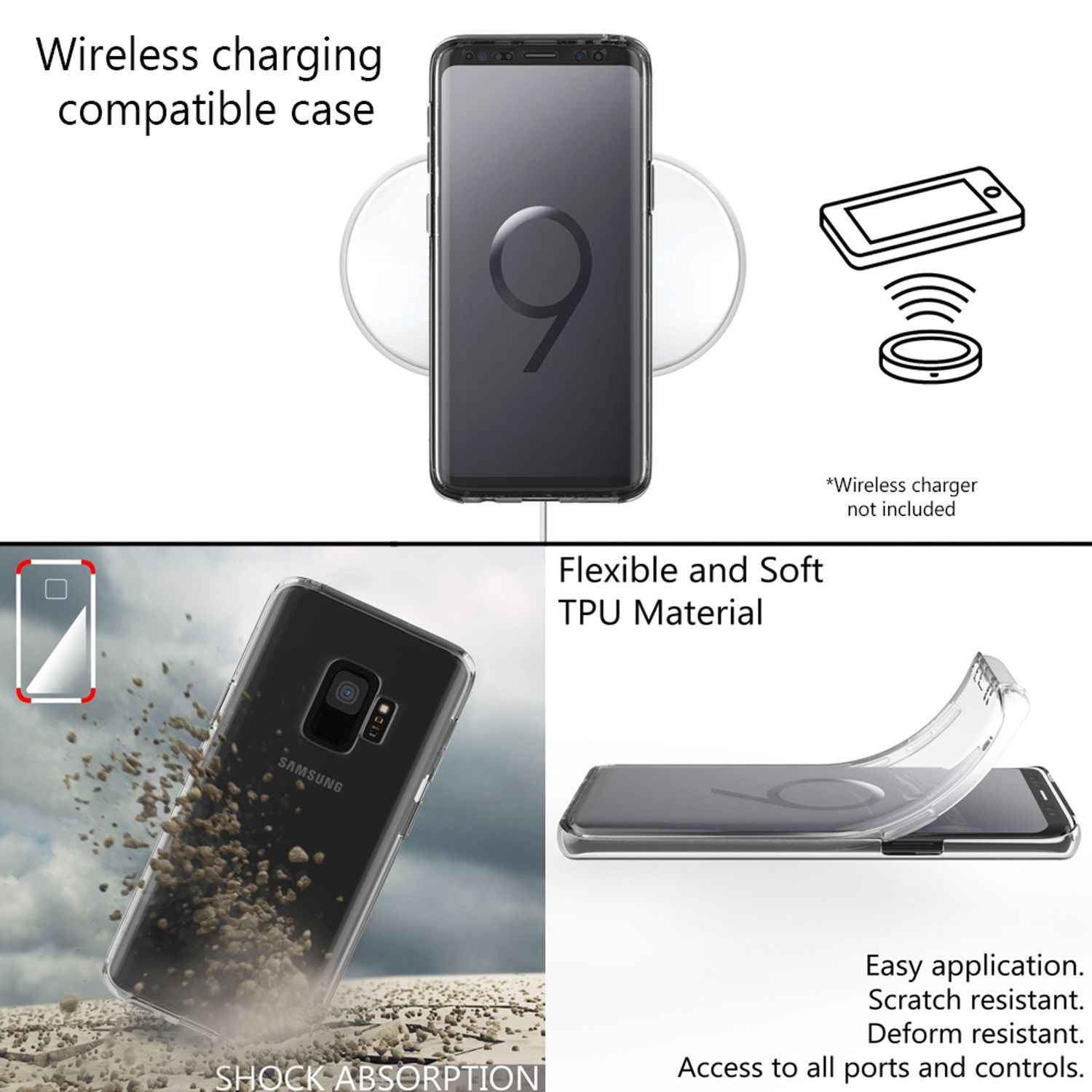 NALIA 360 Grad Handy Hülle für Samsung Galaxy S9, Full Cover Case Bumper Etui