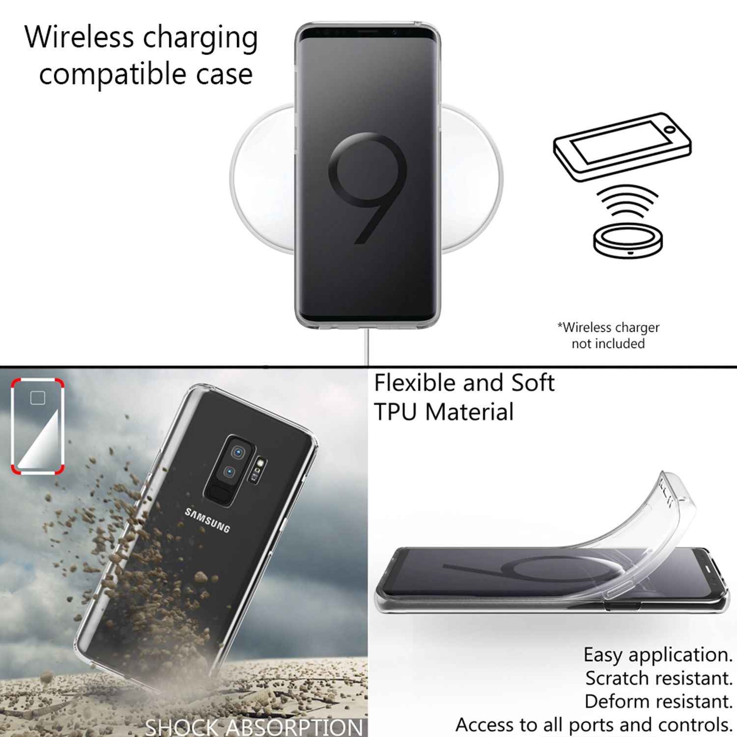 NALIA 360 Grad Handy Hülle für Samsung Galaxy S9 Plus, Full Cover Rundum Case