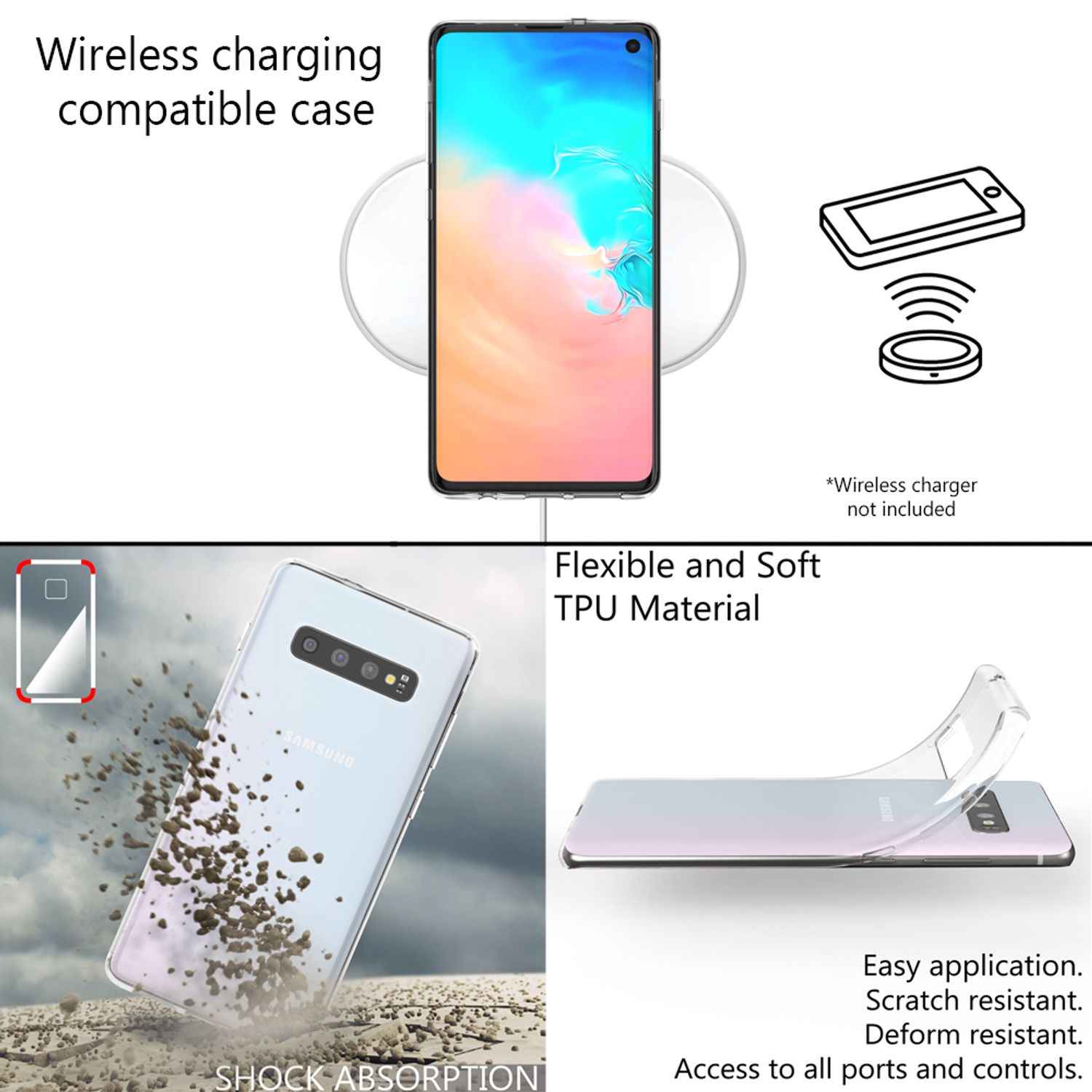 NALIA Handyhülle für Samsung Galaxy S10 Hülle, Durchsichtige Silikon Schutzhülle