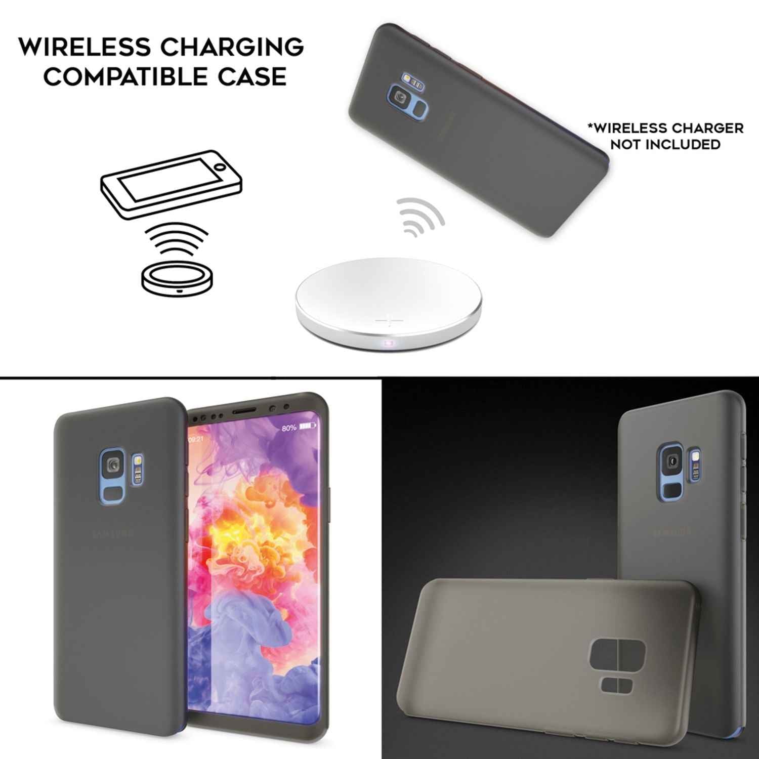 NALIA 360 Grad Handy Hülle für Samsung Galaxy S9, Full Cover Case Silikon Bumper
