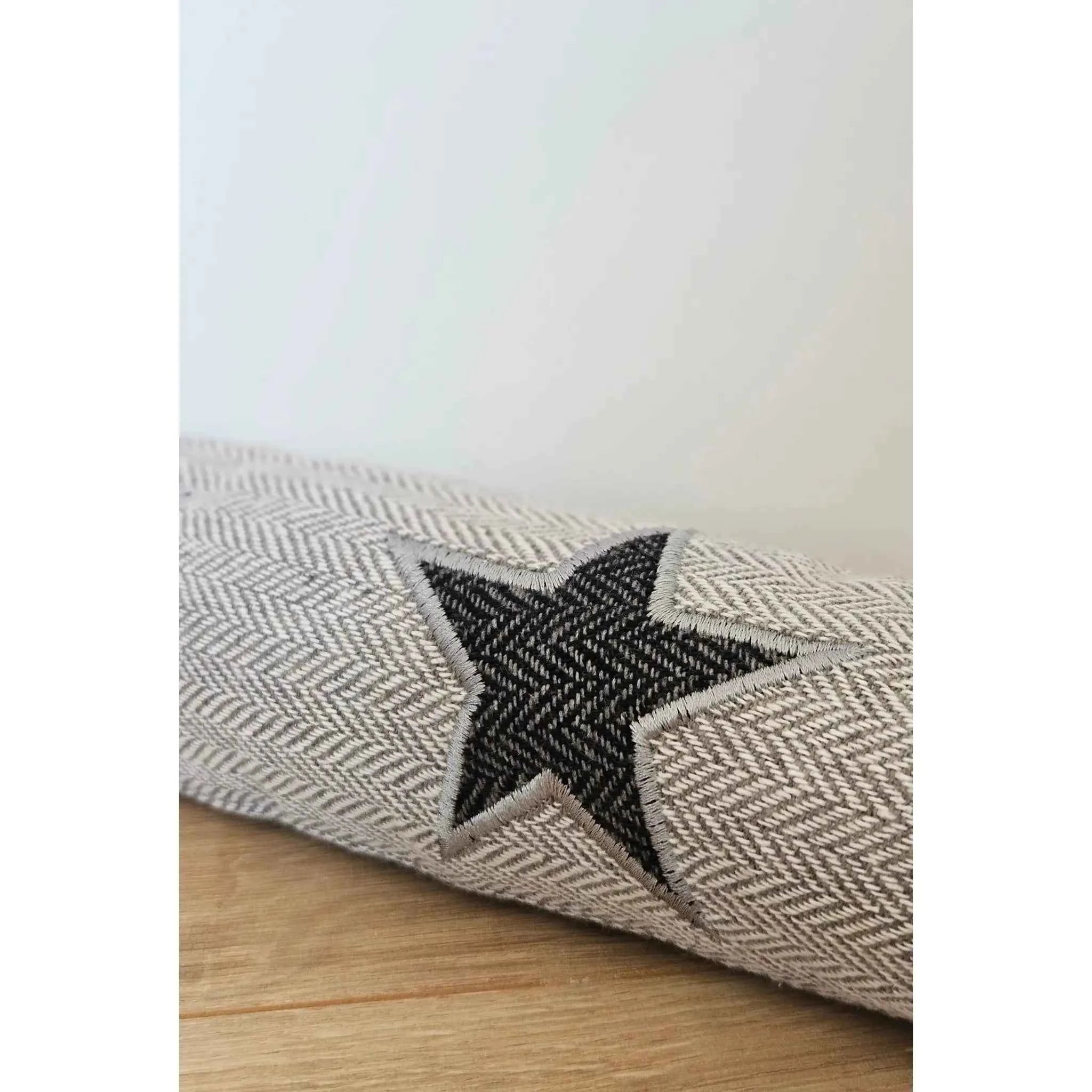 Zugluftstopper Windstopper Türdichtung Türvorleger Stern grau 90x10 cm